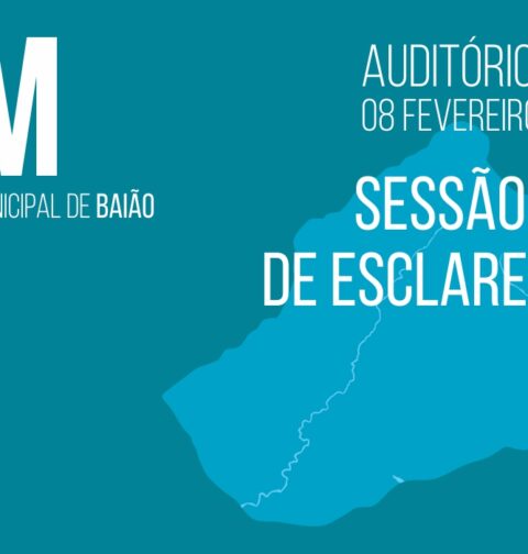 A Câmara Municipal de Baião promove, no próximo dia 8 de fevereiro, uma sessão pública de esclarecimento sobre a 2.ª Revisão do Plano Diretor Municipal (PDM) que terá lugar no Auditório Municipal, a partir das 10h30.