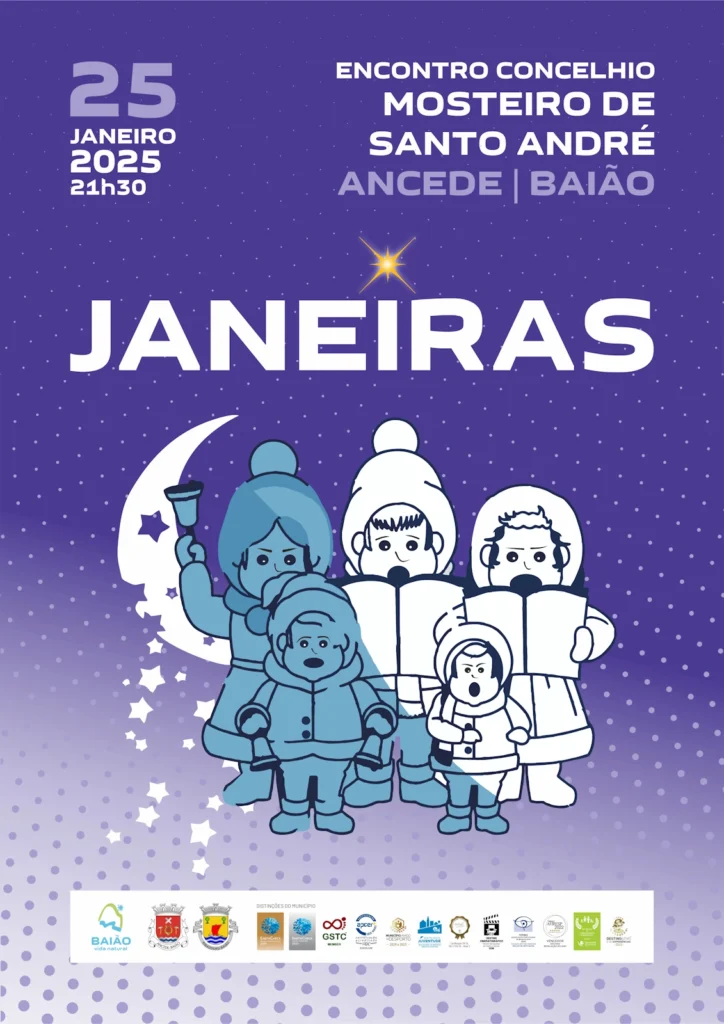 No próximo dia 25 de janeiro, pelas 21h30, terá lugar o 23.º Encontro Concelhio de Cantadores de Janeiras, na tenda do Mosteiro de Santo André de Ancede. 